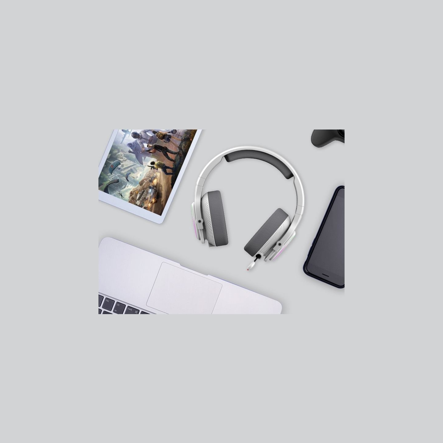 A4Tech 47752 Bloody MR710 RGB Gaming Wireless Headset, Grey