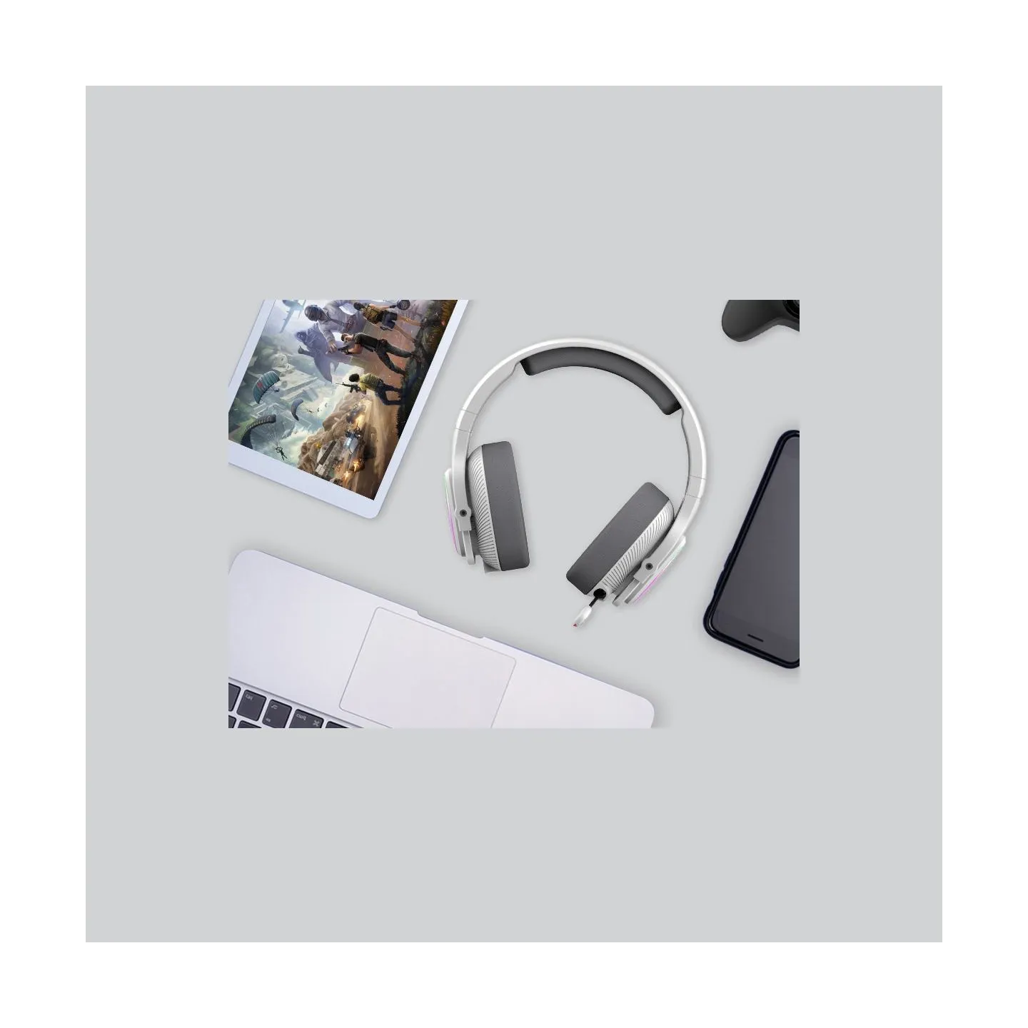A4Tech 47752 Bloody MR710 RGB Gaming Wireless Headset, Grey