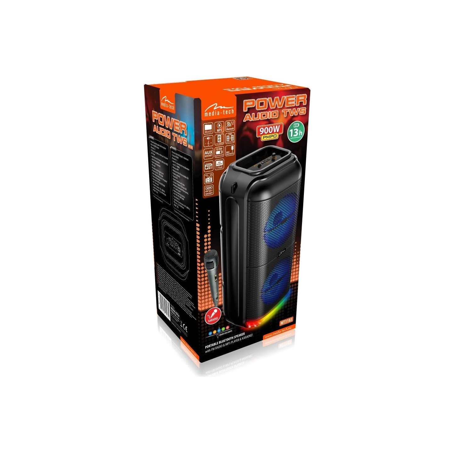 Media-Tech PORTABLE BT SPEAKER POWER AUDIO MT3183