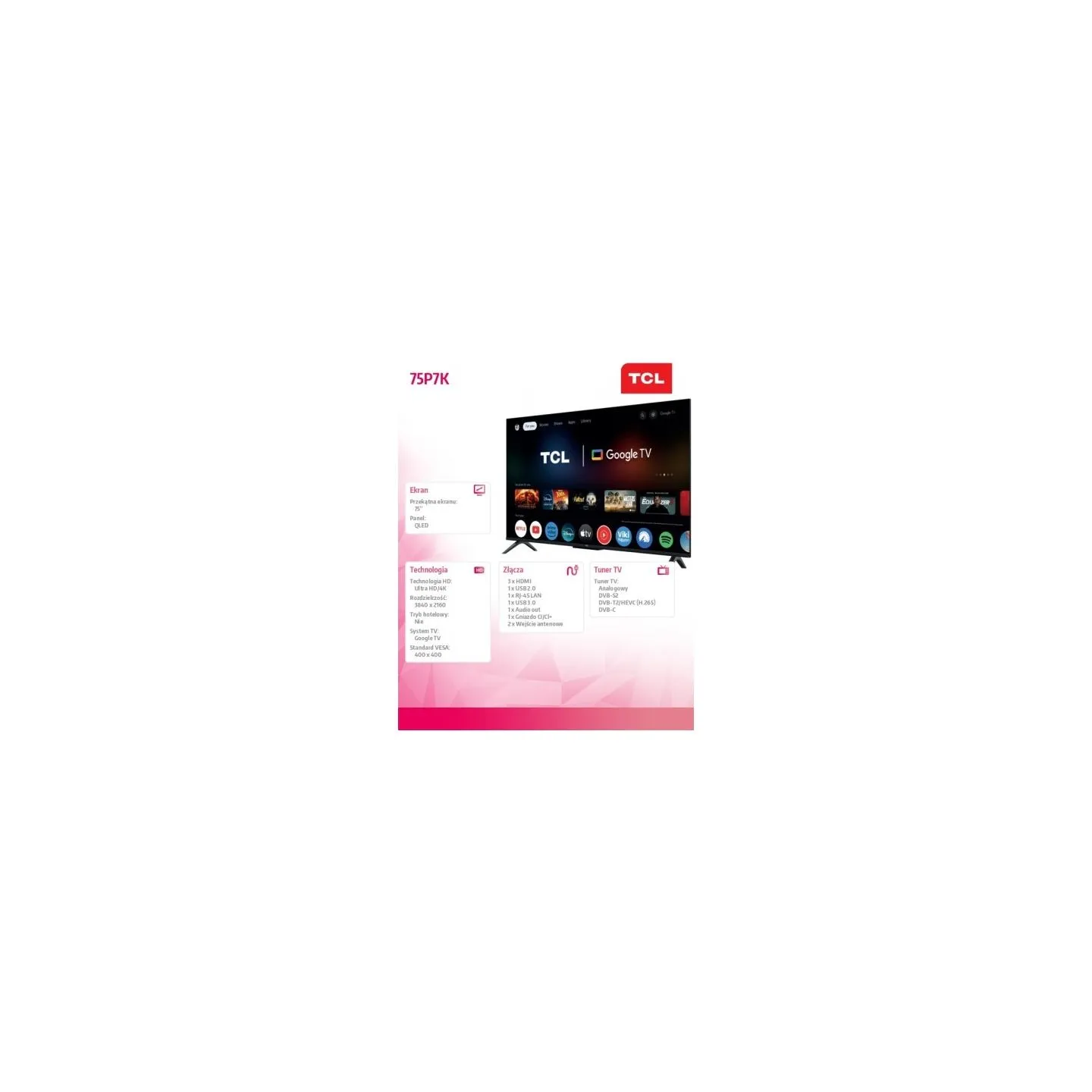TCL 75-inch LED TV 75P7K