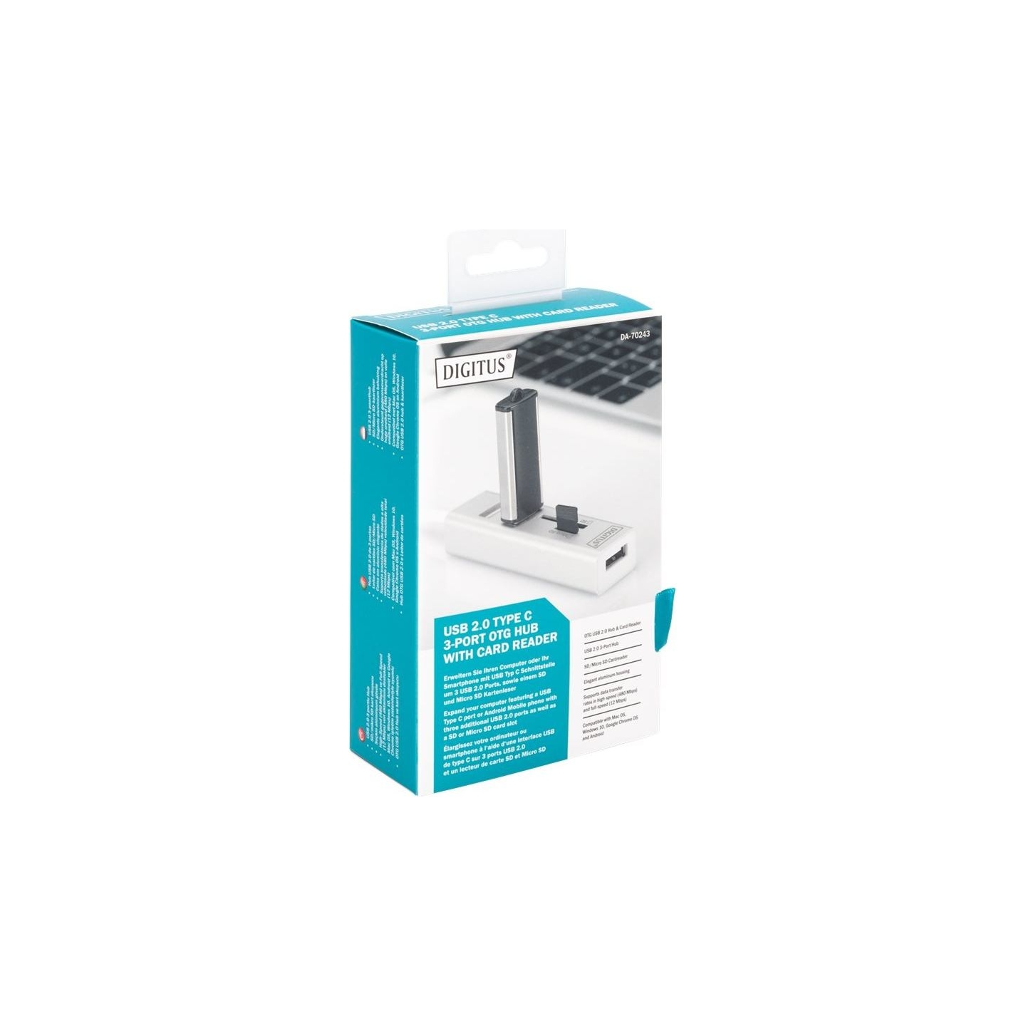 Digitus USB Type-C OTG 3-Port HUB and Card Reader | DA-70243