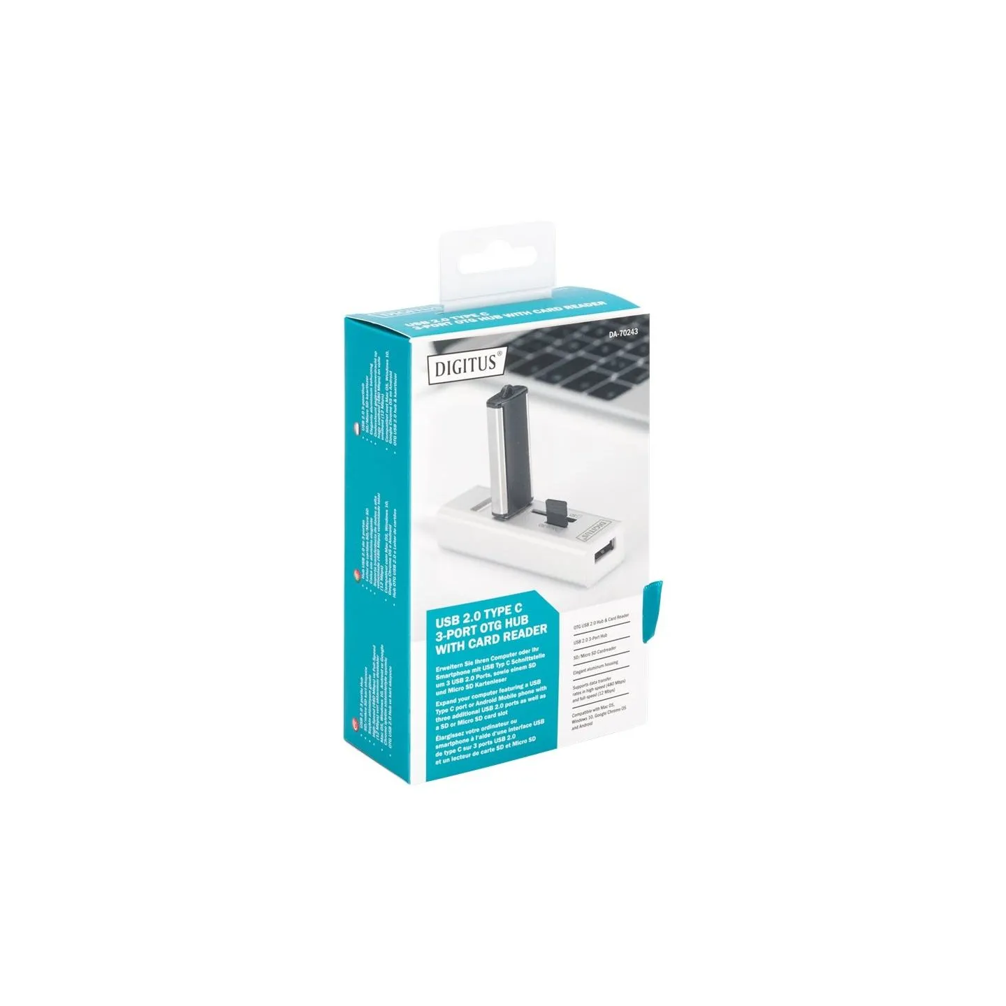 Digitus USB Type-C OTG 3-Port HUB and Card Reader | DA-70243