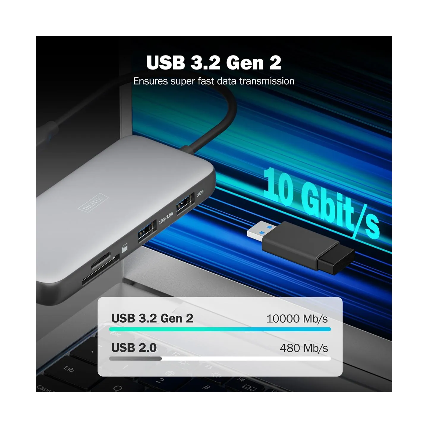 Digitus USB-C docking station, 8-port | DA-70915 | Ethernet LAN (RJ-45) ports 1 | HDMI ports quantity 2