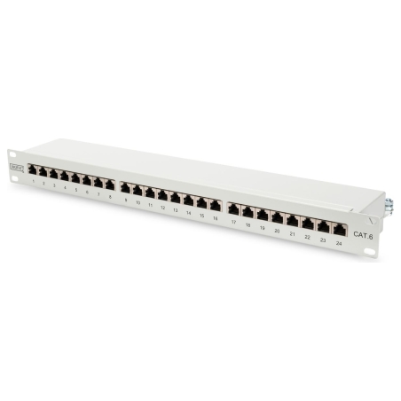 Digitus | Patch Panel | DN-91624S | Category: CAT 6; Ports: 24 x RJ45; Retention strength: 7.7 kg; Insertion force: 30N max | 48