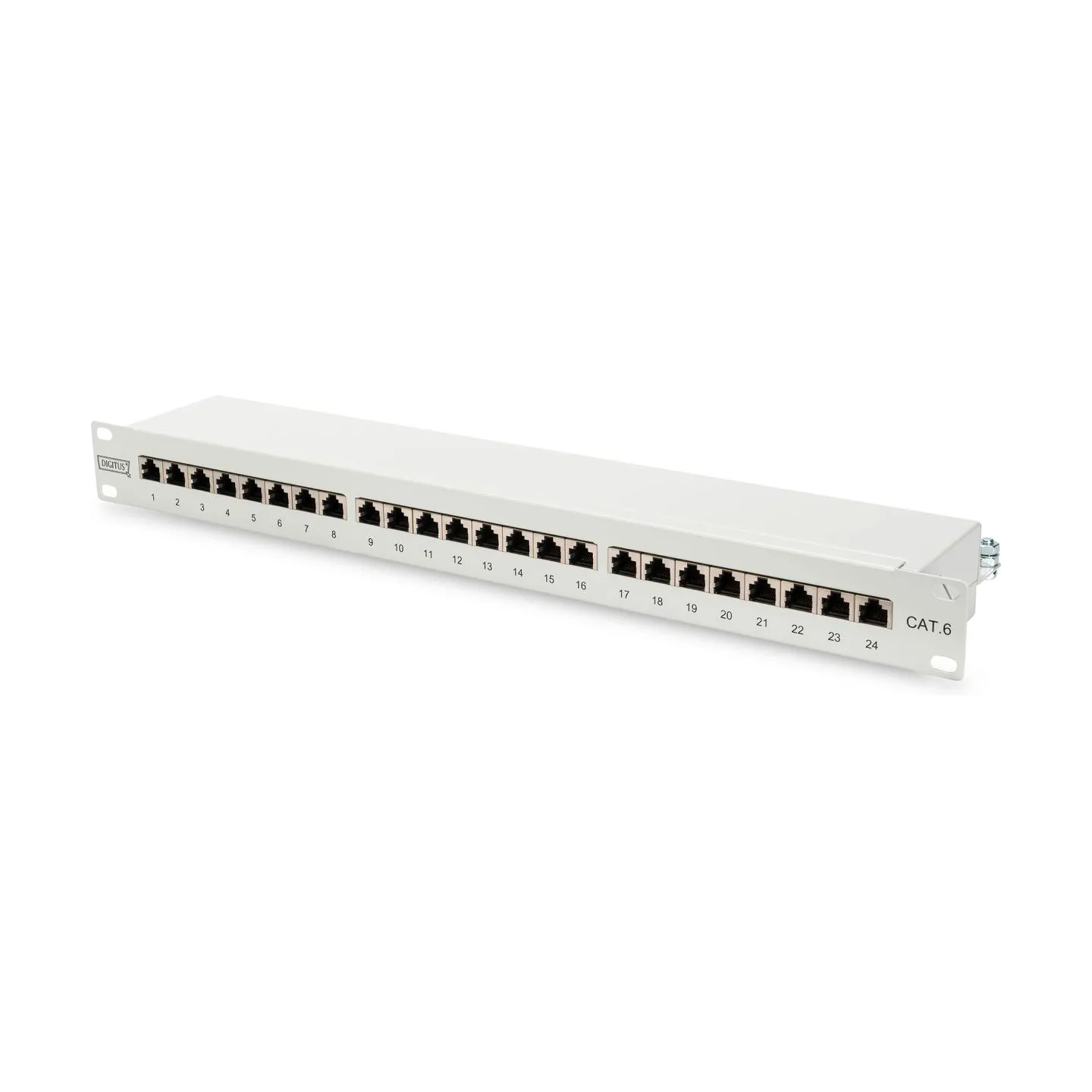 Digitus | Patch Panel | DN-91624S | Category: CAT 6; Ports: 24 x RJ45; Retention strength: 7.7 kg; Insertion force: 30N max | 48