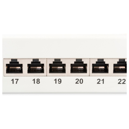Digitus | Patch Panel | DN-91624S | Category: CAT 6; Ports: 24 x RJ45; Retention strength: 7.7 kg; Insertion force: 30N max | 48