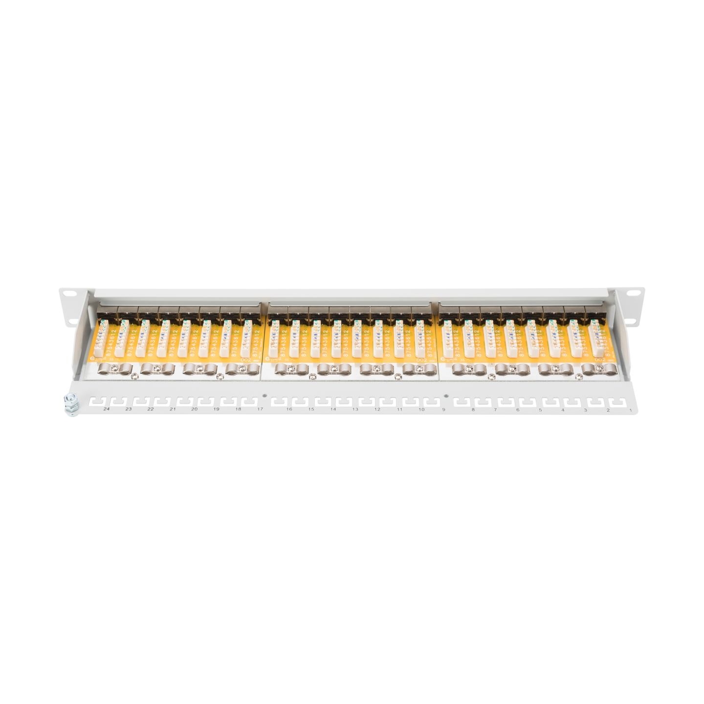 Digitus | Patch Panel | DN-91624S | Category: CAT 6; Ports: 24 x RJ45; Retention strength: 7.7 kg; Insertion force: 30N max | 48