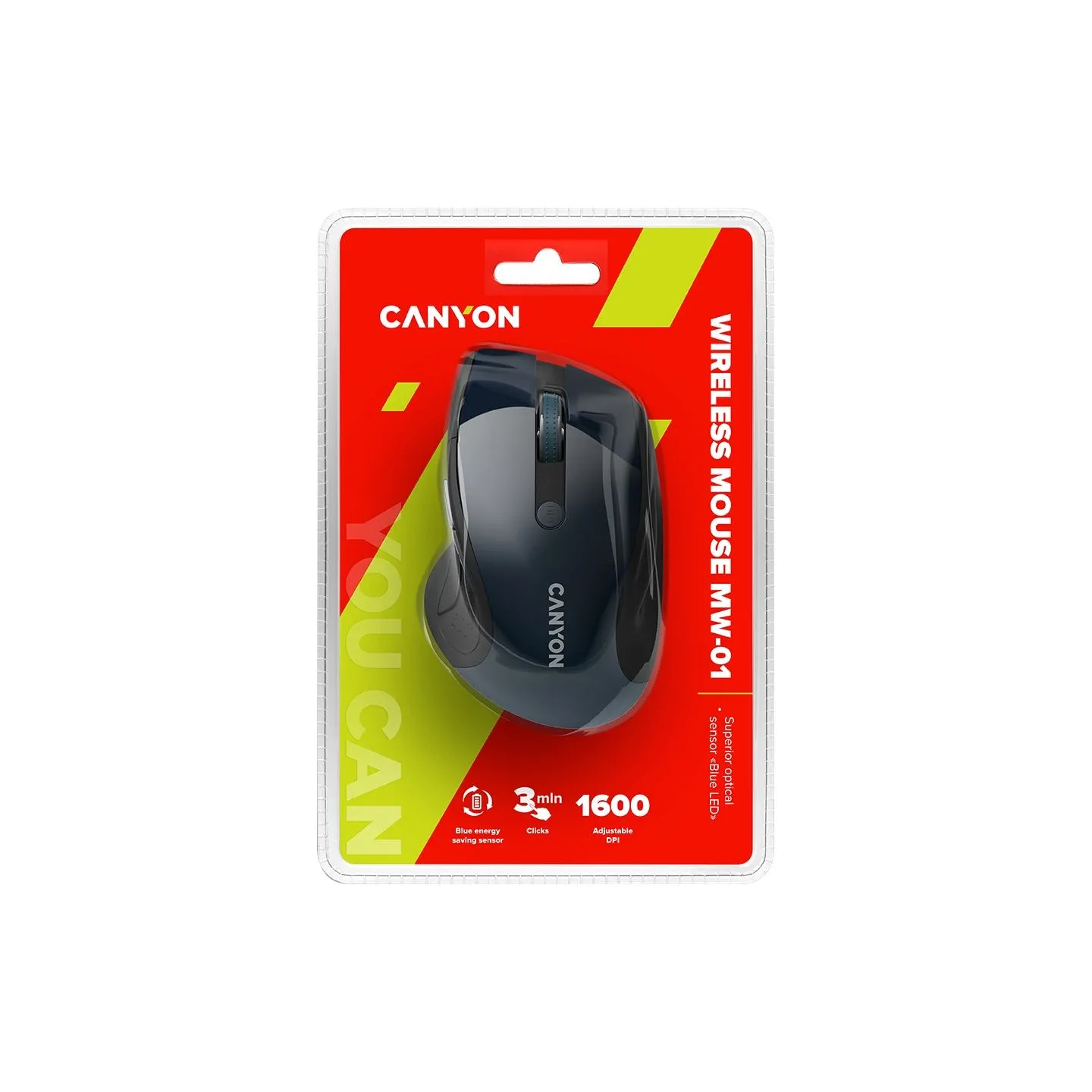 Canyon mouse MW-01 BlueLED Wireless Blue Grey
