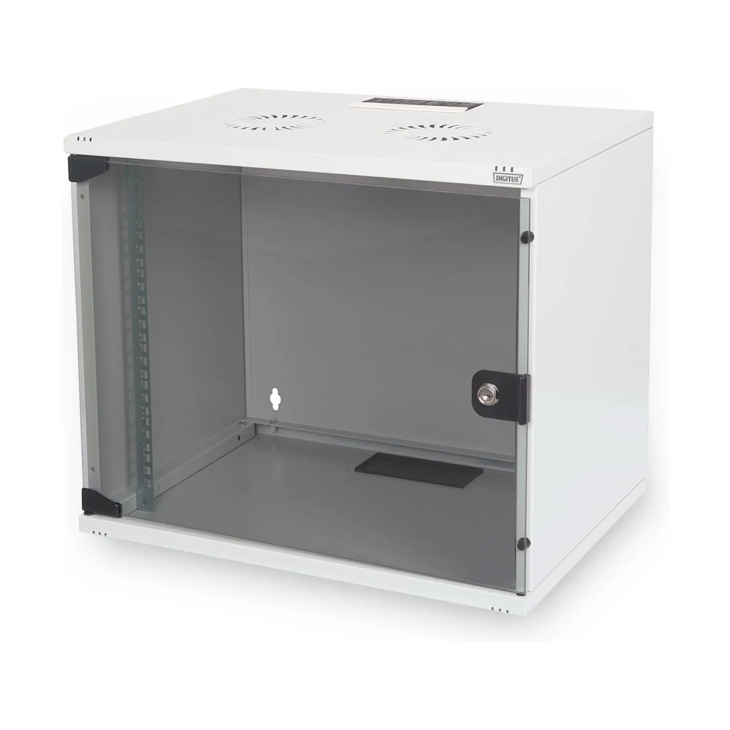 Digitus | 7U wall mounting cabinet | DN-19 07U-S-1 | Safety class rating IP20. Lockable safety-glass door. 200° door opening ang