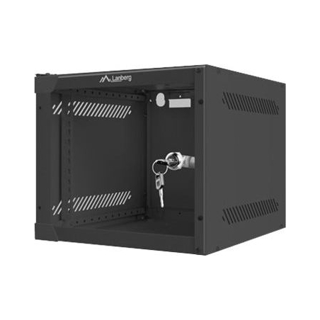 Lanberg | Rack cabinet 10" wall-mount 4U/280x310 (flat pack) with glass door | WF10-2304-10B | Black