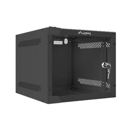 Lanberg | Rack cabinet 10" wall-mount 4U/280x310 (flat pack) with glass door | WF10-2304-10B | Black