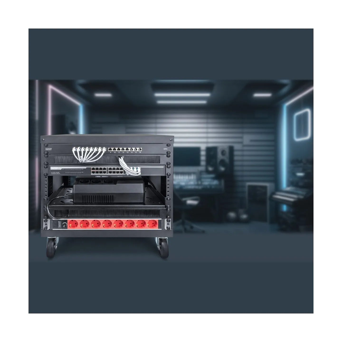 Digitus Universal 19-Inch Equipment Rack with Castors, 8U | DN-48000