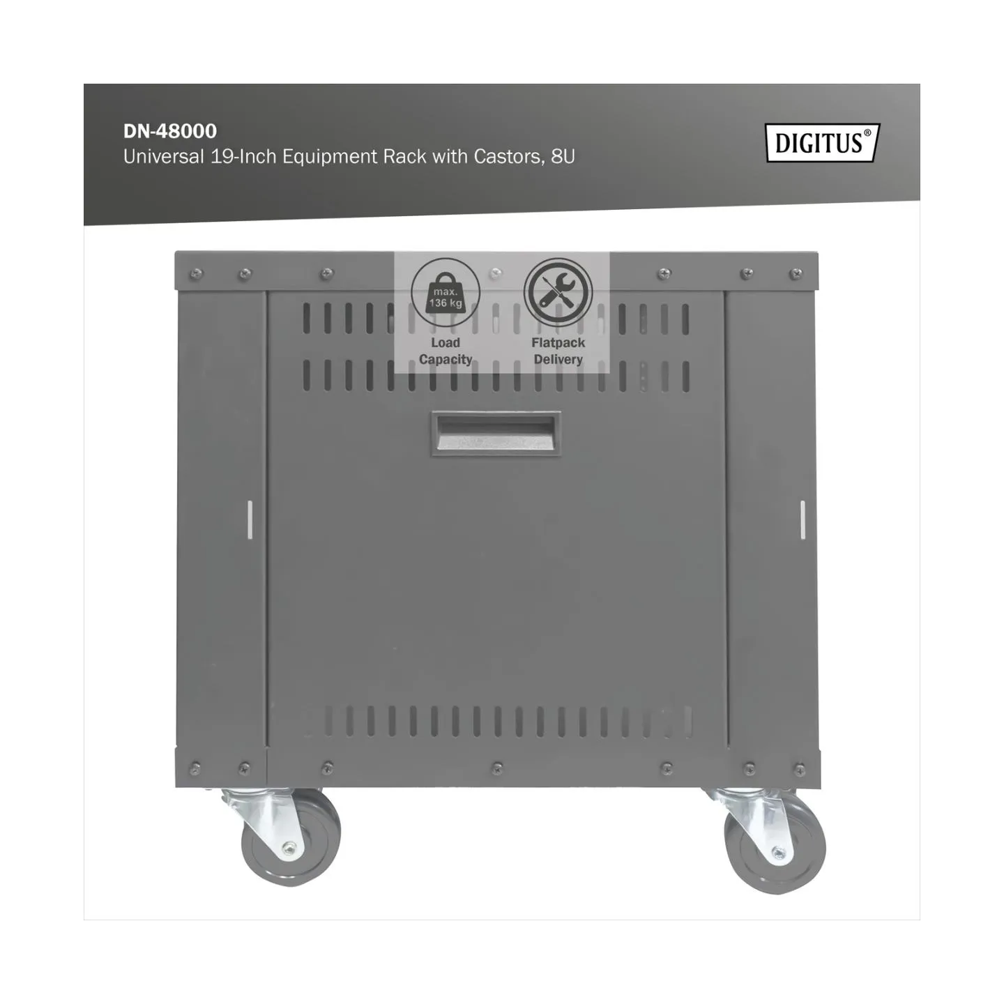 Digitus Universal 19-Inch Equipment Rack with Castors, 8U | DN-48000