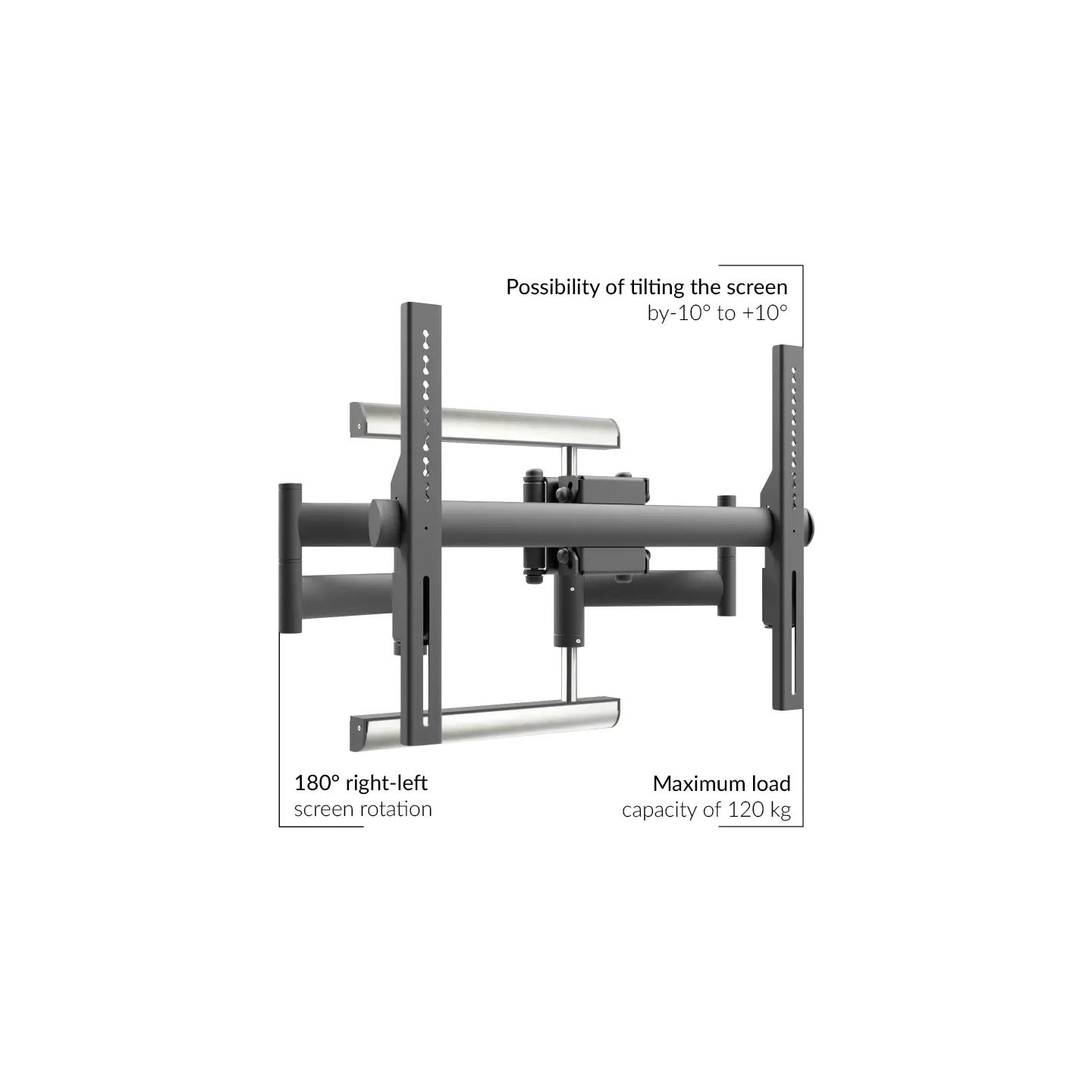 Edbak Wall mount | Heavy Duty Swing Arm | Tilt | 42-98 " | Maximum weight (capacity) 120 kg | Black