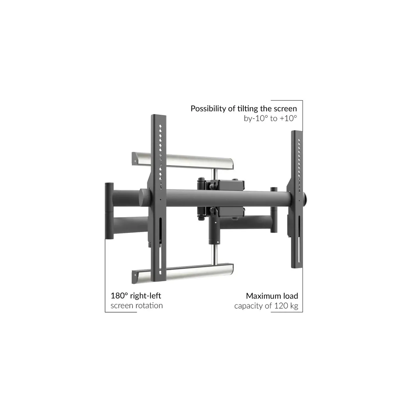 Edbak Wall mount | Heavy Duty Swing Arm | Tilt | 42-98 " | Maximum weight (capacity) 120 kg | Black