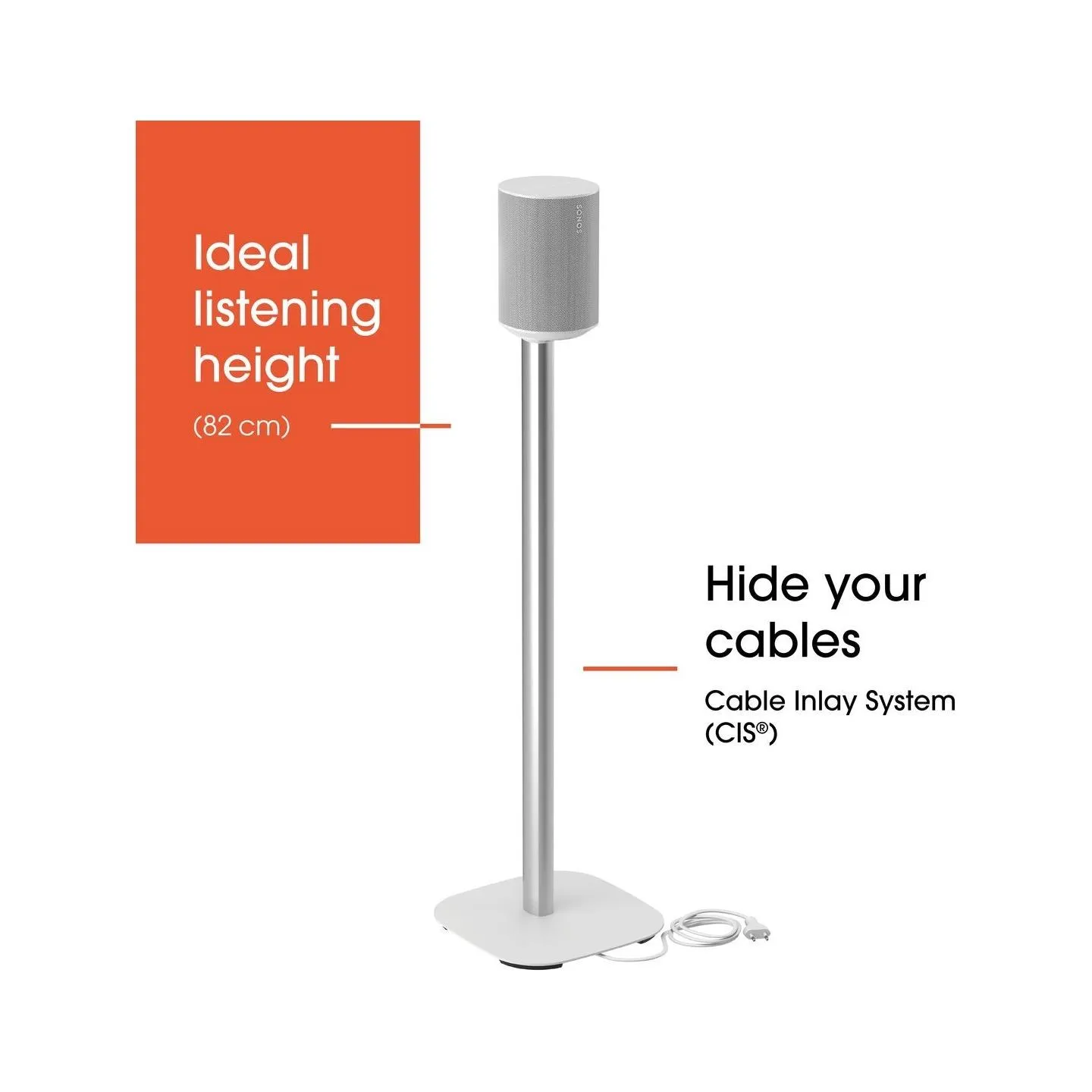 Vogels Floor stand | SFS 4113 Sonos speaker stand for Era 100 | Maximum weight (capacity) 2 kg | White