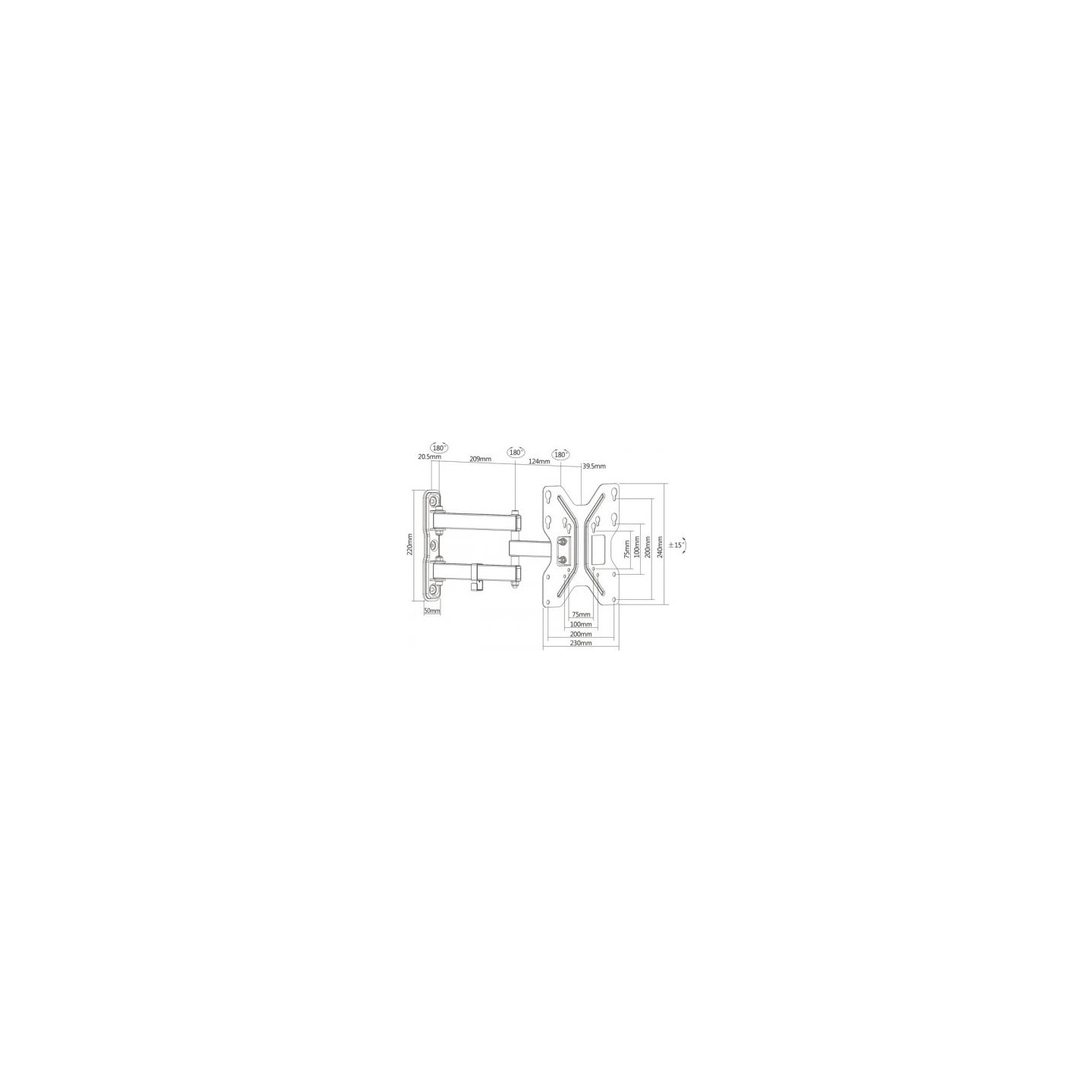Digitus Wall mount | DA-90357 Universal LED/LCD Monitor Mount | Pan, tilt | 42 " | Maximum weight (capacity) 30 kg | Black