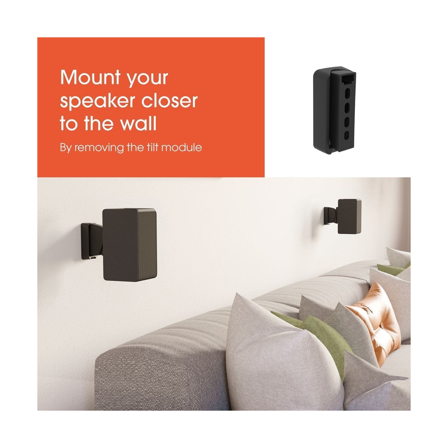 Vogels Wall mount | SWM 3021 Universal Speaker Wall Mount | Tilt, rotate | Maximum weight (capacity) 5 kg | Black