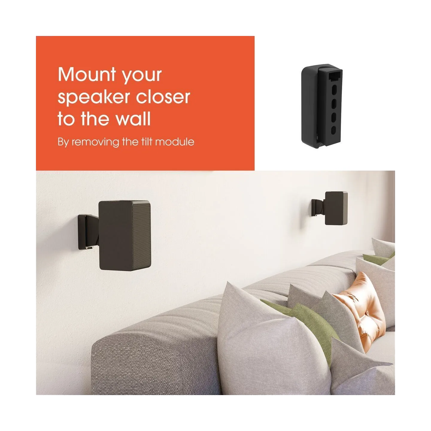 Vogels Wall mount | SWM 3021 Universal Speaker Wall Mount | Tilt, rotate | Maximum weight (capacity) 5 kg | Black