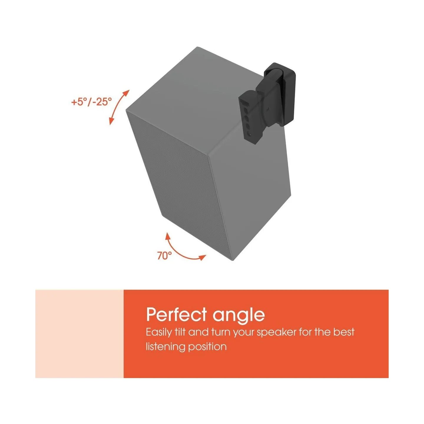 Vogels Wall mount | SWM 3021 Universal Speaker Wall Mount | Tilt, rotate | Maximum weight (capacity) 5 kg | Black