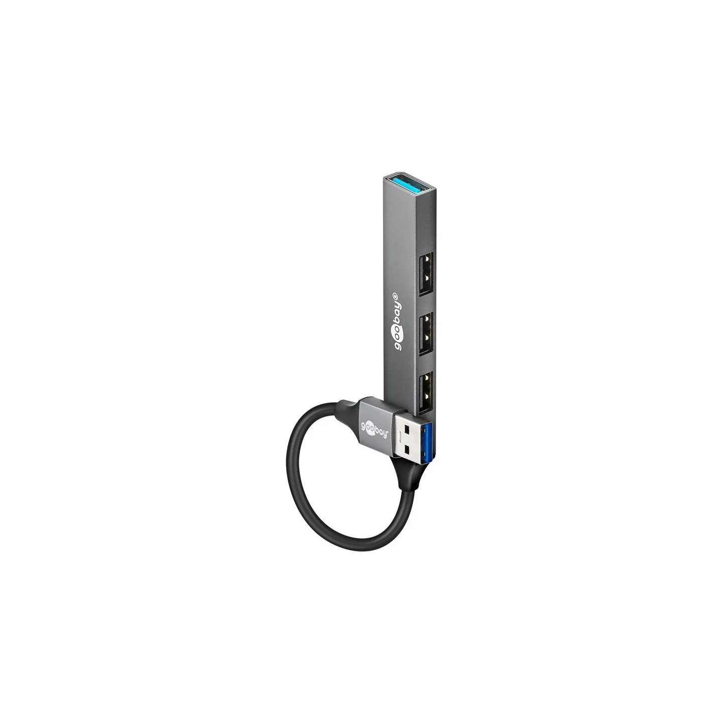 Goobay Slim 4-Port USB Hub, USB-A to USB-A, 5 Gbit/s | 74456