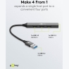 Goobay Slim 4-Port USB Hub, USB-A to USB-A, 5 Gbit/s | 74456