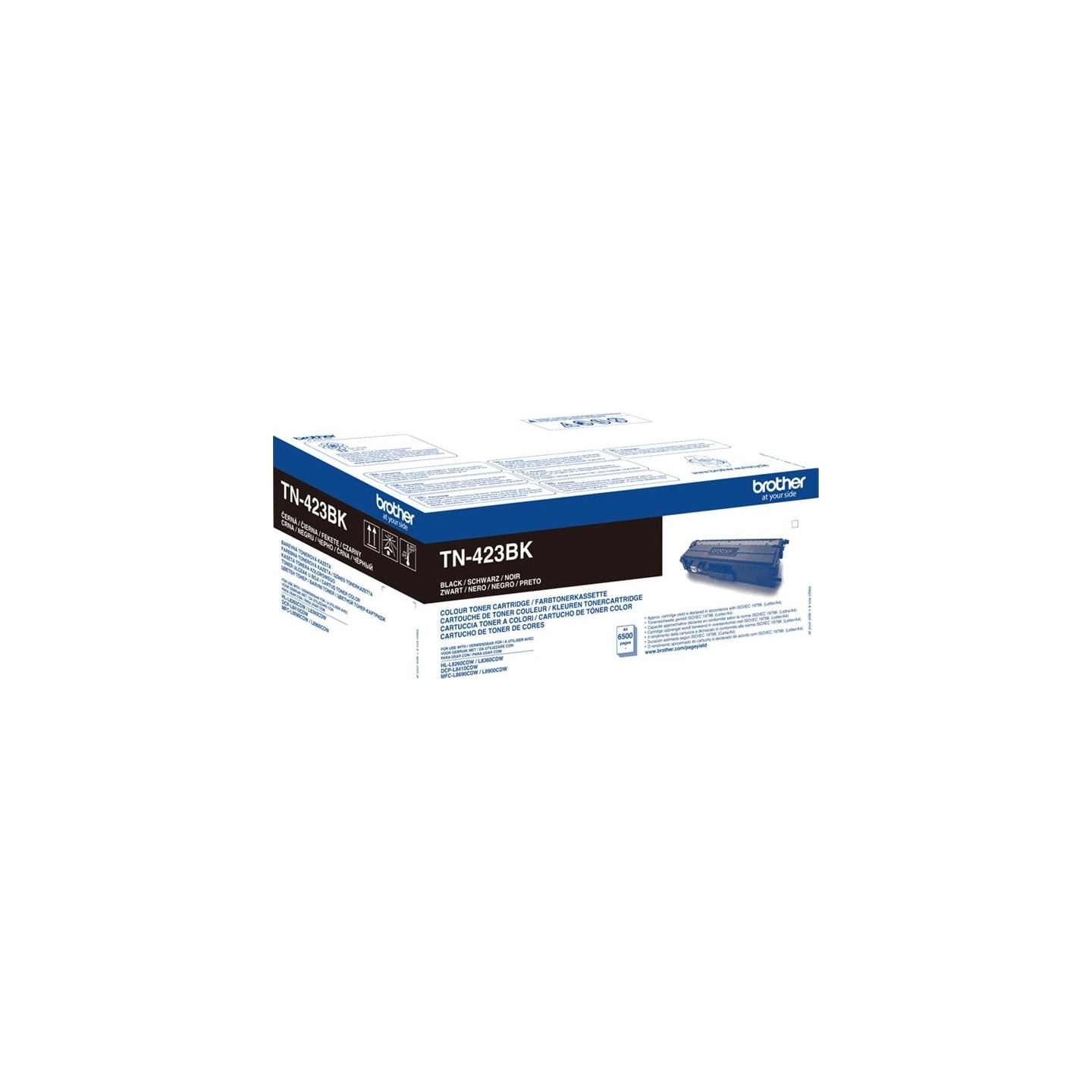 Brother TN-423BK BLACK HIGH YIELD TONER, 6,500P