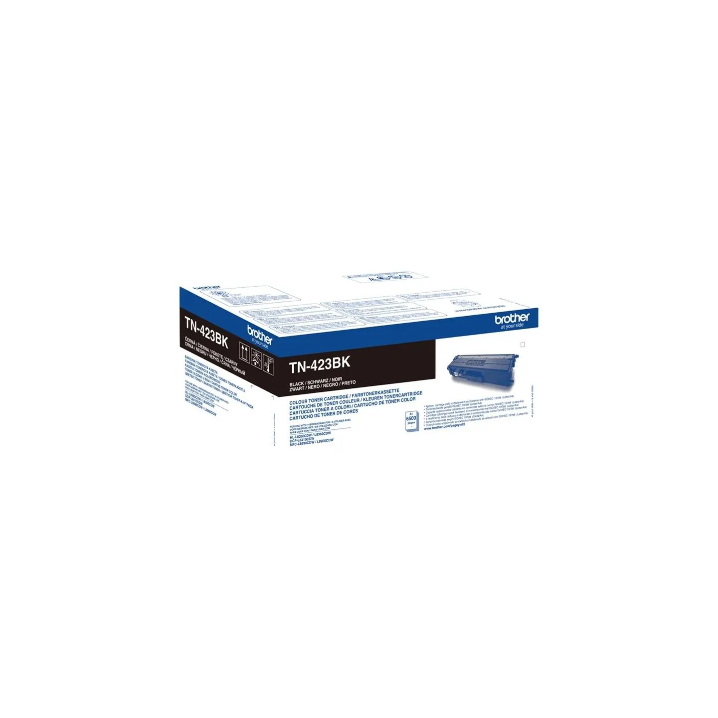 Brother TN-423BK BLACK HIGH YIELD TONER, 6,500P