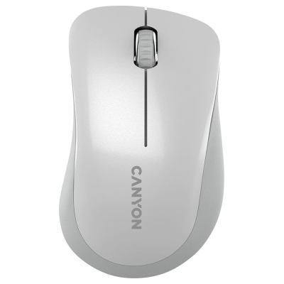 Canyon MW-11, 2.4 GHz  Wireless mouse ,with 3 buttons, DPI 1200, Battery:AAA*2pcs  ,pearl white grey67*109*38mm 0.063kg