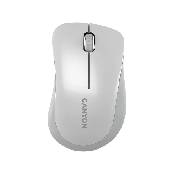 Canyon MW-11, 2.4 GHz Wireless mouse ,with 3 buttons, DPI 1200, Battery:AAA*2pcs ,pearl white grey67*109*38mm 0.063kg
