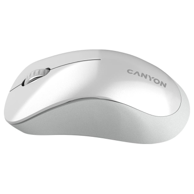 Canyon MW-11, 2.4 GHz  Wireless mouse ,with 3 buttons, DPI 1200, Battery:AAA*2pcs  ,pearl white grey67*109*38mm 0.063kg