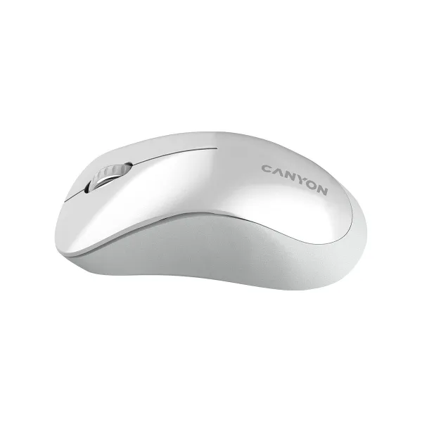 Canyon MW-11, 2.4 GHz  Wireless mouse ,with 3 buttons, DPI 1200, Battery:AAA*2pcs  ,pearl white grey67*109*38mm 0.063kg