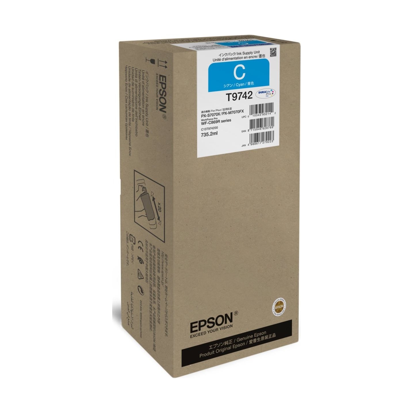 Epson XXL Ink Supply Unit | WorkForce Pro WF-C869R | Ink pack | Cyan