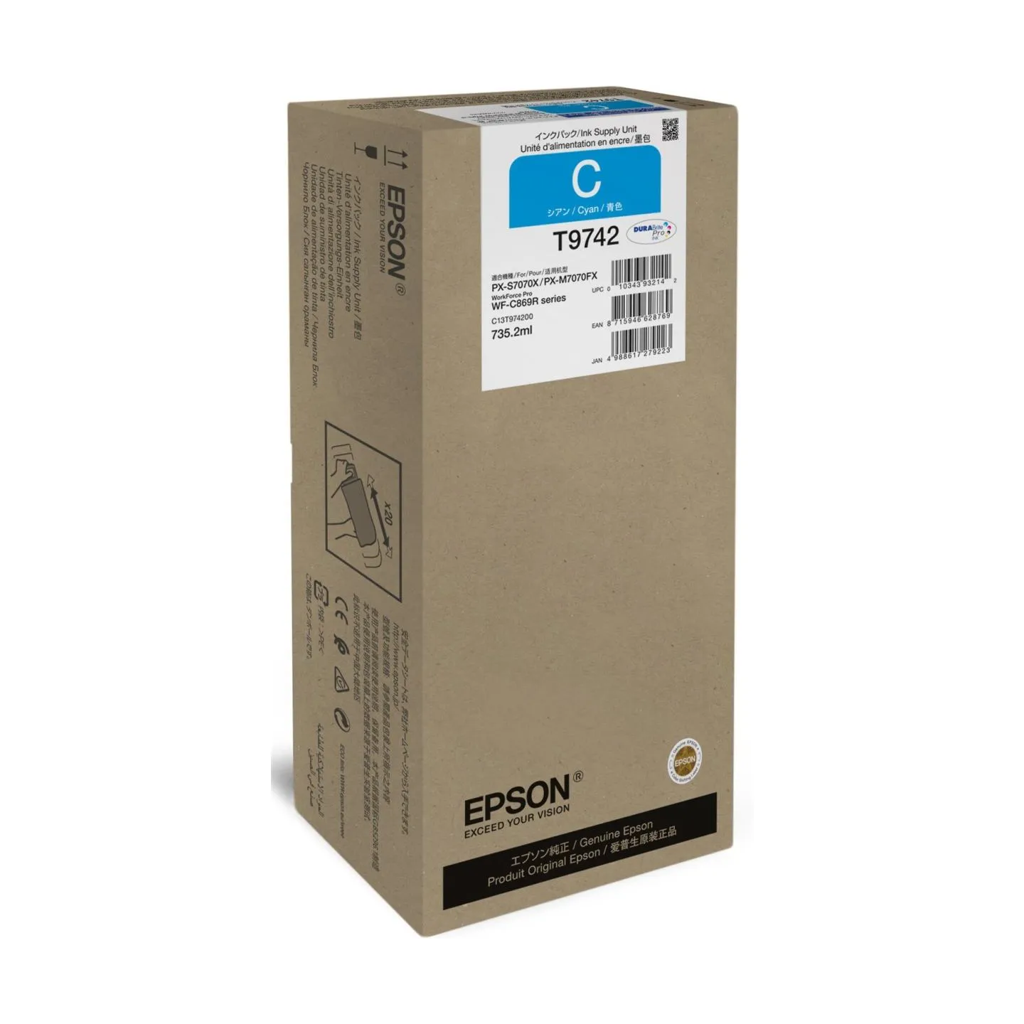 Epson XXL Ink Supply Unit | WorkForce Pro WF-C869R | Ink pack | Cyan