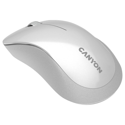 Canyon MW-11, 2.4 GHz  Wireless mouse ,with 3 buttons, DPI 1200, Battery:AAA*2pcs  ,pearl white grey67*109*38mm 0.063kg
