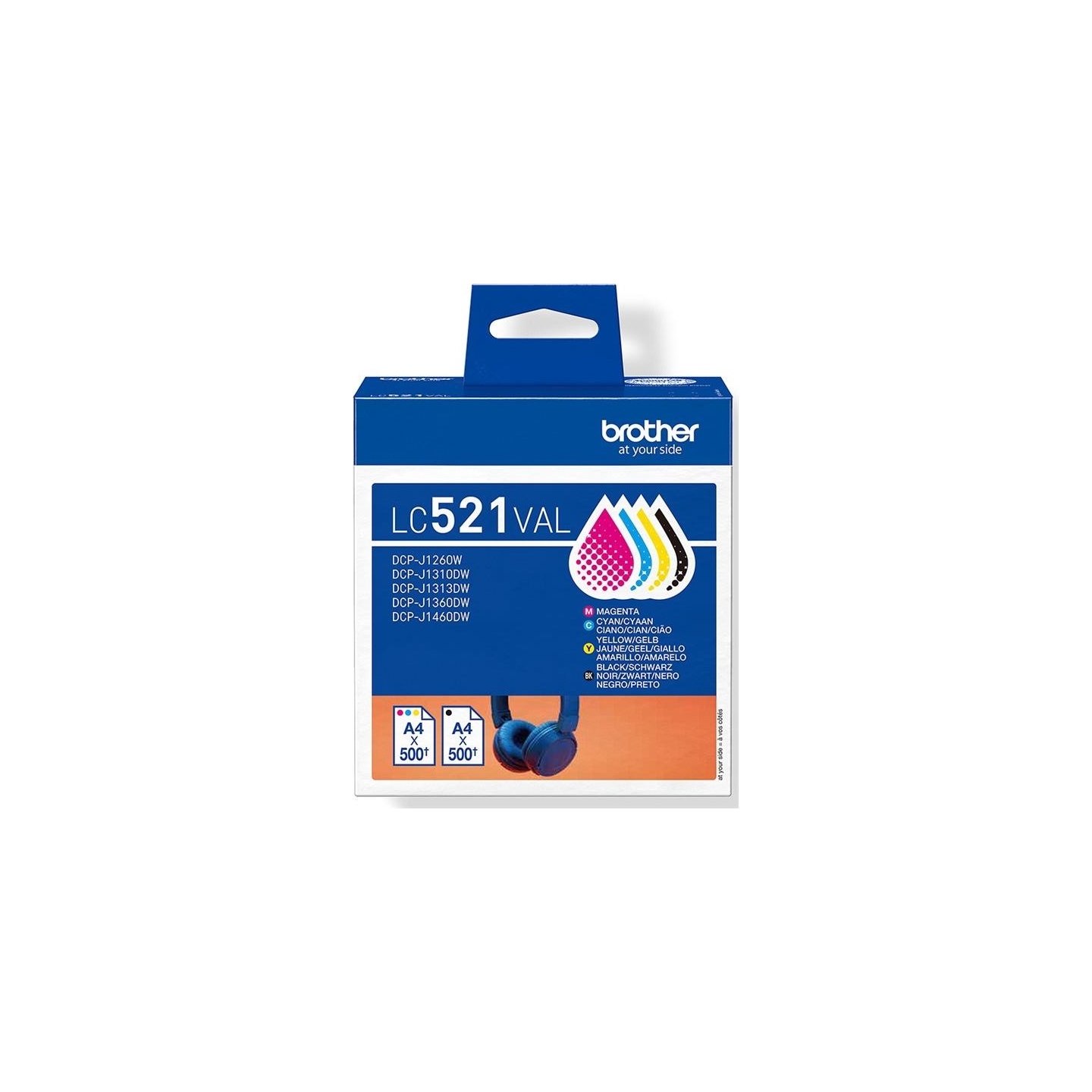 Brother LC521VAL | Ink Cartridge | Black, Cyan, Magenta,Yellow