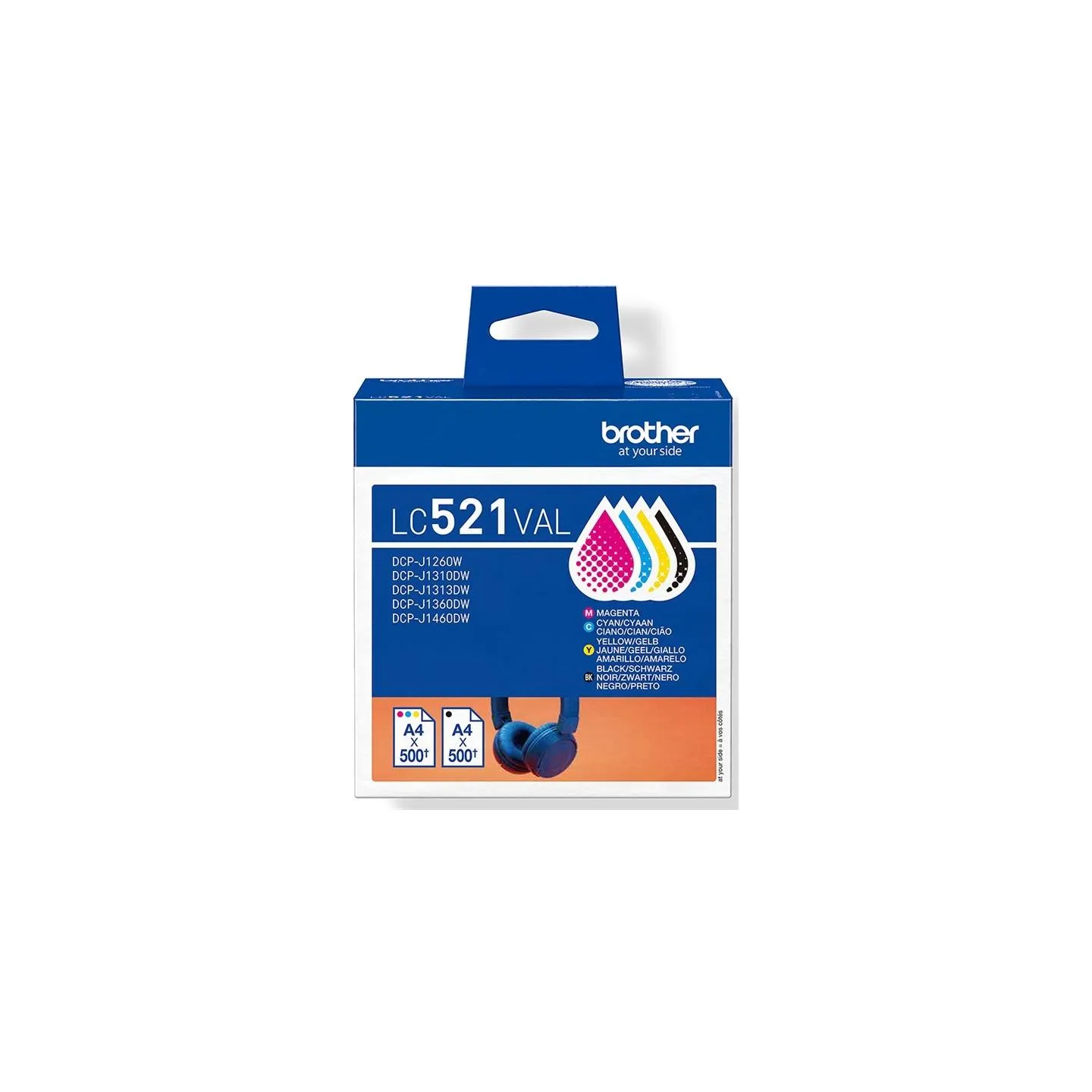 Brother LC521VAL | Ink Cartridge | Black, Cyan, Magenta,Yellow
