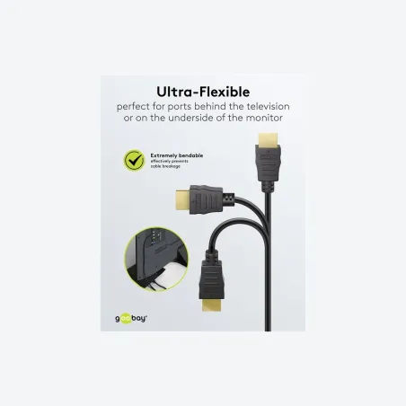Goobay HDMI High‑Speed Cable with Ethernet | Soft | 0.5 m