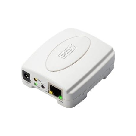 Digitus | USB Print Server, 1-Port 1x RJ45, 1x USB A, USB 2.0 | DN-13003-2 | White