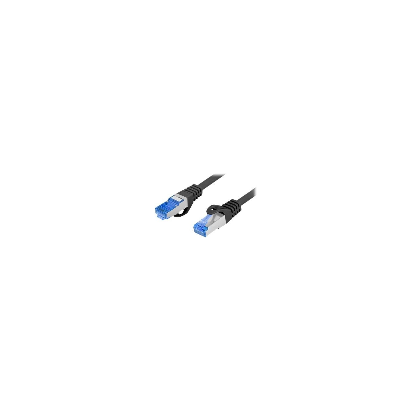 Lanberg | Patchcord Cat.6A S/FTP LSZH CCA Black Fluke Passed | PCF6A-10CC-0050-BK | 0.5 m | Black