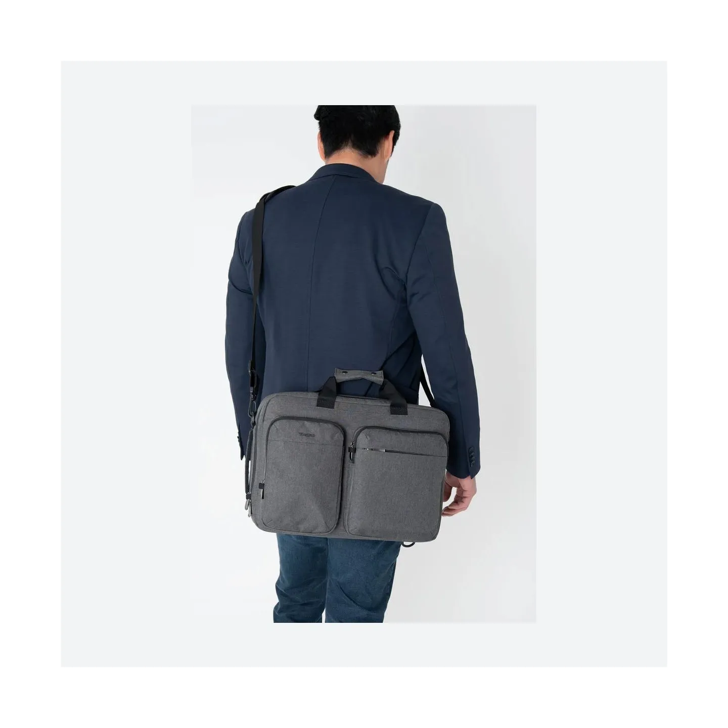 Targus HYBRID 16" BRIEFCASE BACKPACK, GREY