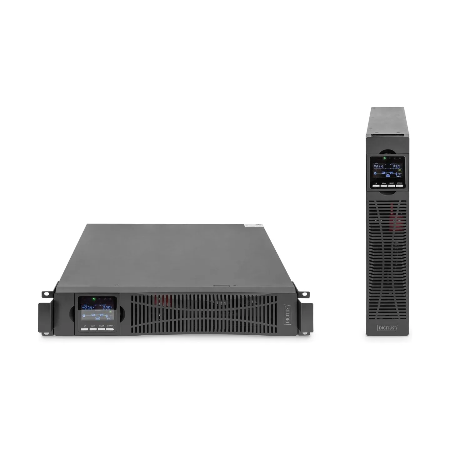 Digitus OnLine UPS, rack/tower, 3000VA, 3000W, LCD, 8 x C13, 1 x C19, RS-232, USB, SNMP card (optional), relay card (optional)  
