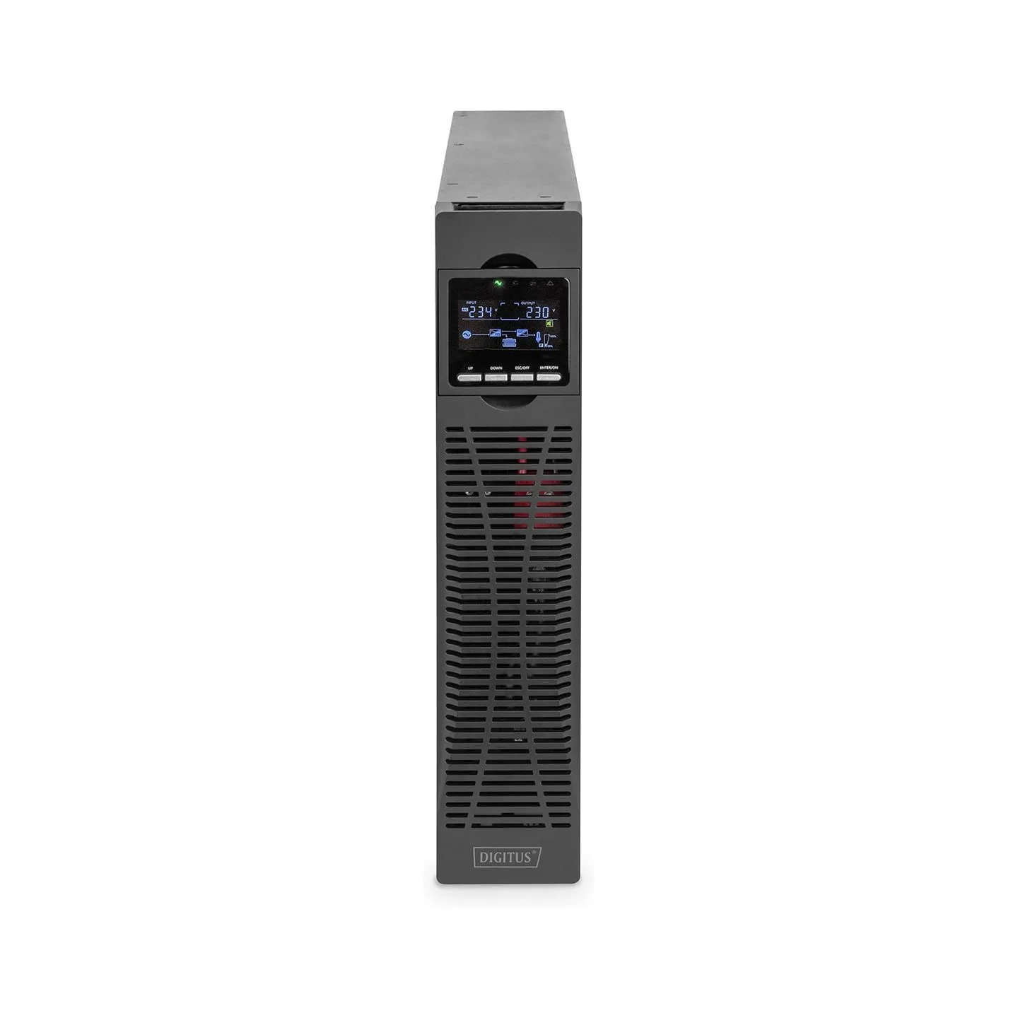 Digitus OnLine UPS, rack/tower, 3000VA, 3000W, LCD, 8 x C13, 1 x C19, RS-232, USB, SNMP card (optional), relay card (optional)  