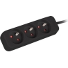 Lanberg Cable Power Strip, 3X French Outlets Quality-Grade Copper, 3 m | PS0-03E-0300-BK