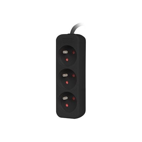 Lanberg Cable Power Strip, 3X French Outlets Quality-Grade Copper, 3 m | PS0-03E-0300-BK