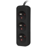 Lanberg Cable Power Strip, 3X French Outlets Quality-Grade Copper, 3 m | PS0-03E-0300-BK
