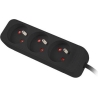 Lanberg Cable Power Strip, 3X French Outlets Quality-Grade Copper, 3 m | PS0-03E-0300-BK