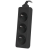 Lanberg Cable Power Strip, 3X French Outlets Quality-Grade Copper, 3 m | PS0-03E-0300-BK