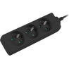 Lanberg Cable Power Strip, 3X French Outlets Quality-Grade Copper, 3 m | PS0-03E-0300-BK