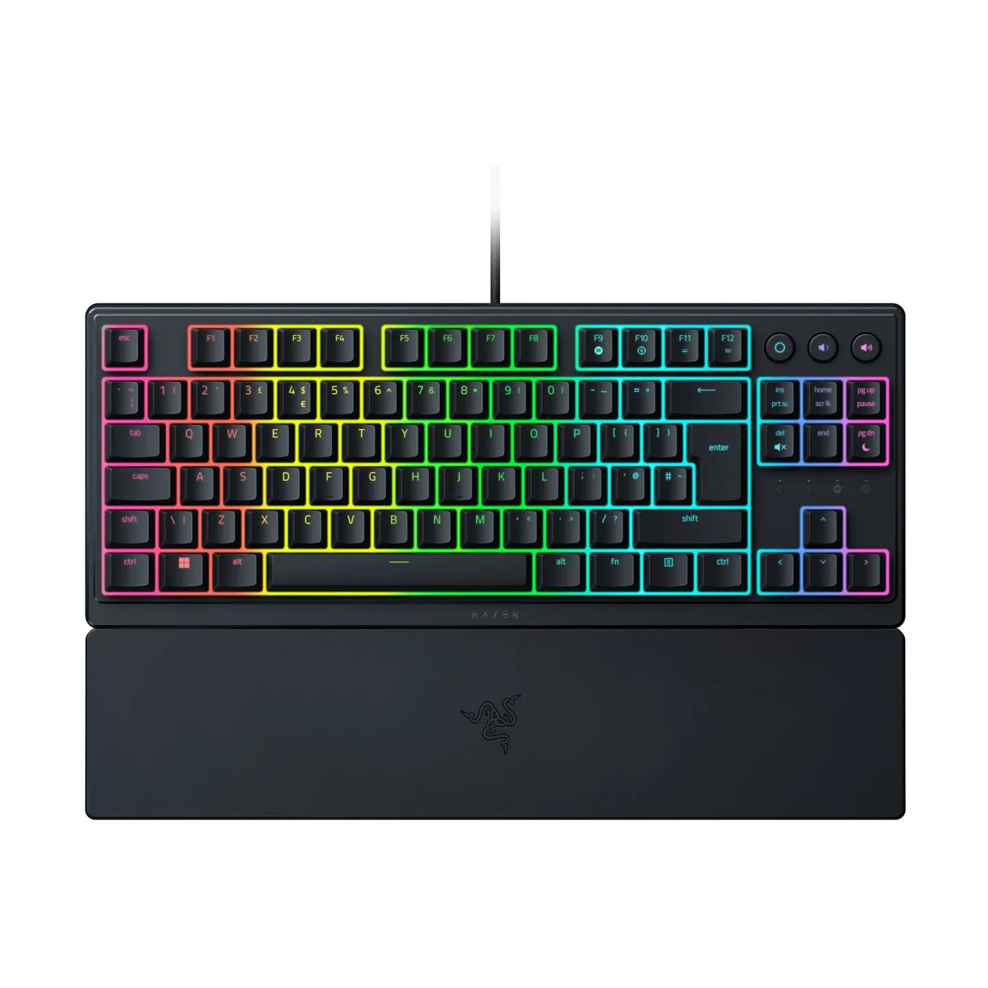 Razer Ornata V3 Tenkeyless Wired Gaming keyboard, Low-profile, RGB LED, USB QWERTY, US, Black / RZ03-04880100-R3M1